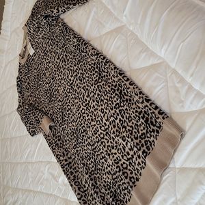 New With Tags Loft Leopard Sweater Dress XL